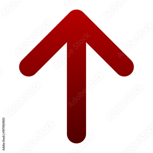 Red outline arrow up icon for upload north direction and top navigation