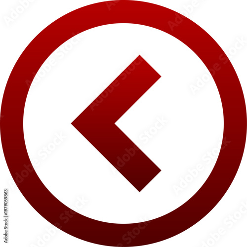 Free Download Red circle arrow left icon for return previous and west direction - GFXLoad