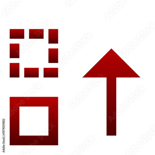 Red move up icon for sort priority increase and top order