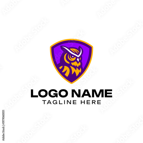 Free Download Owl Shield Mascot Logo Design - GFXLoad