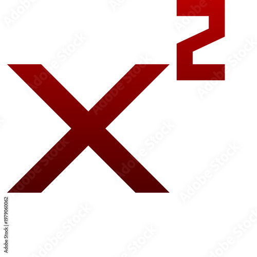 Red superscript math icon for power calculation and formula font
