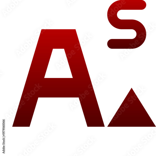 Red advanced superscript tool icon for typography edit and font format