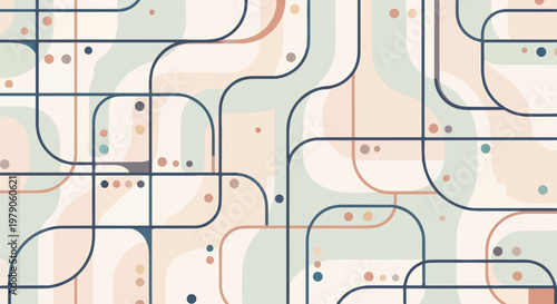 Colorful abstract lines and dots pattern.