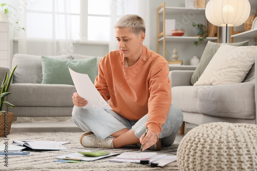 Mature woman in debt with p...