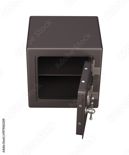 Open Empty Metal Safe Box