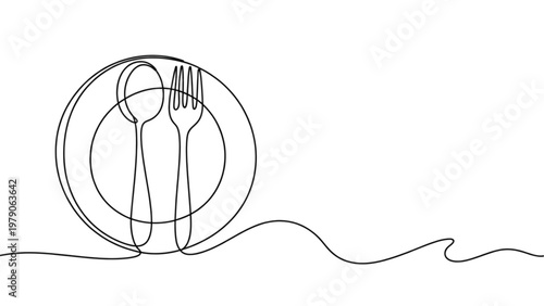 Valokuva Two figures dancing inside a circular frame with a wavy line connection Vector