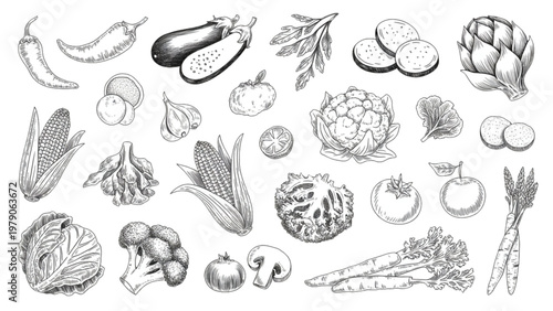 Diverse collection of intricate line-drawn sea creatures and marine life illustrations Vector