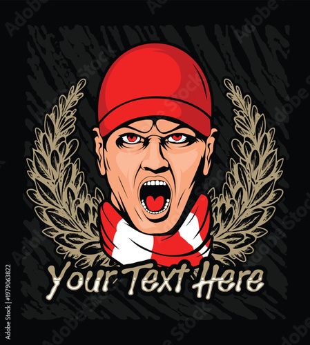 ultras football design casual hooligan football fans sticker logo banner flag vector illustration