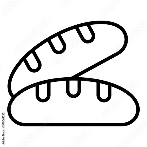 Baguette bread outline icon