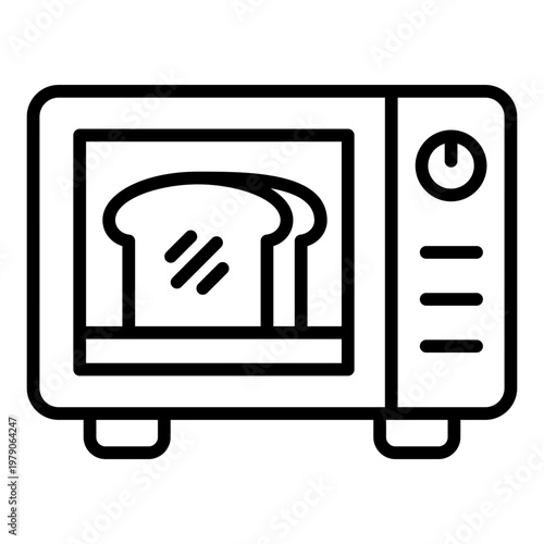 Microwave Toast outline icon