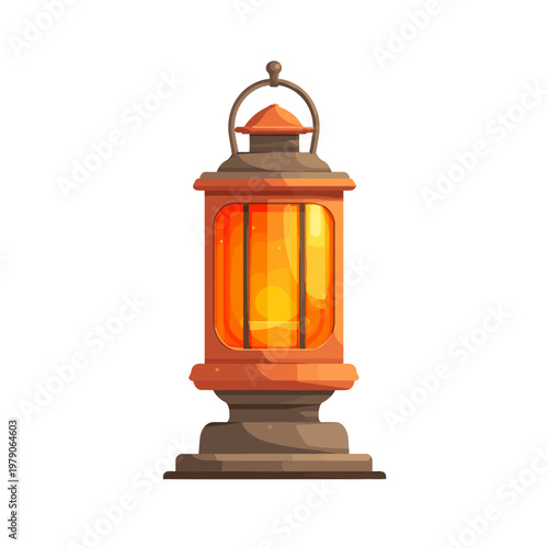Vintage lantern glowing warmly in a cozy setting