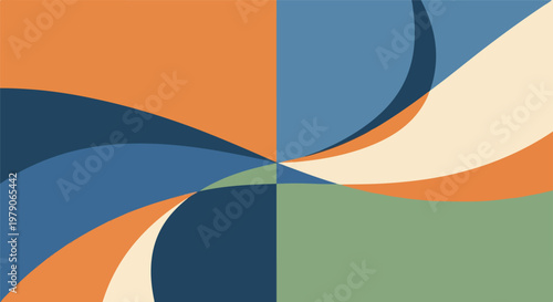 Abstract Colorful Shapes and Curves Design.