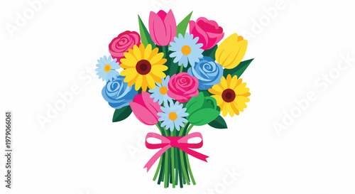Fotografija Colorful bouquet of fresh cut flowers.