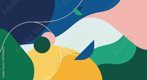 Abstract Colorful Shapes and Forms Design.