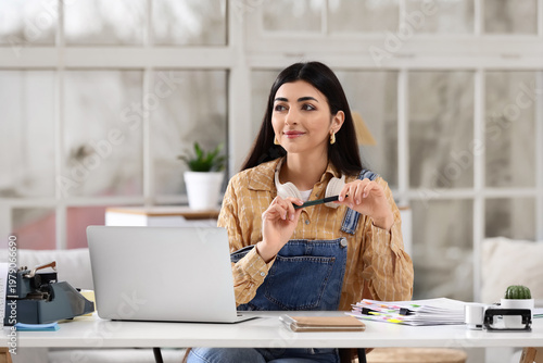 Female screenwriter working...