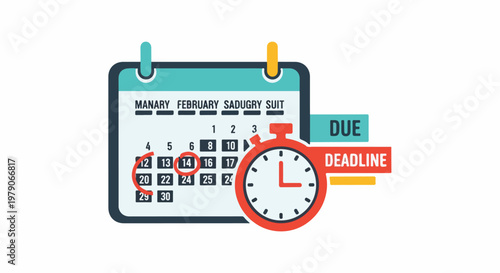 Calendar with Stopwatch and Deadline Reminder.