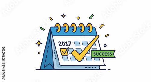 Calendar with success check mark.