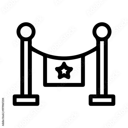 Vip access stanchion with a star icon