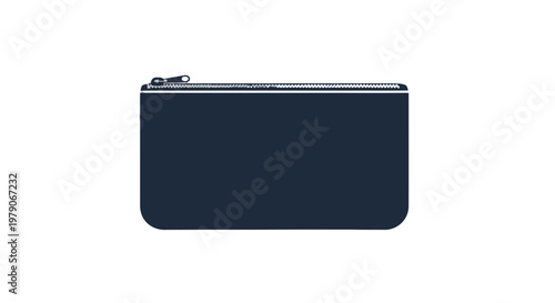 Navy Blue Pouch with Zipper Closure.