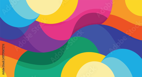 Colorful abstract shapes and circles.