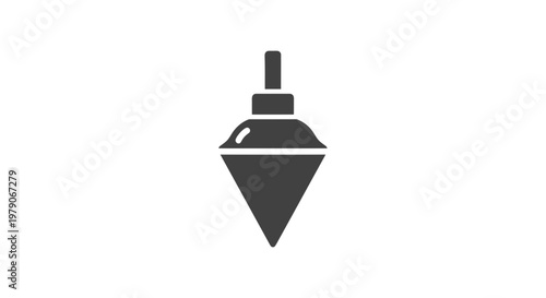 Black Plumb Bob Icon Symbol Tool.