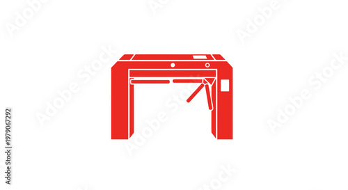 Red Foosball Table with Players.