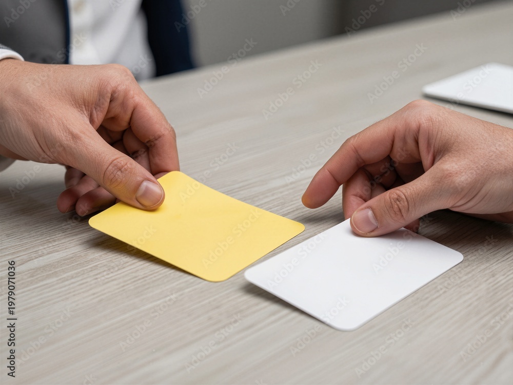 Obraz premium Selecting Priority Option Using Colored Cards