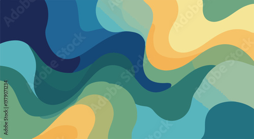 Abstract Colorful Wavy Shapes and Patterns.