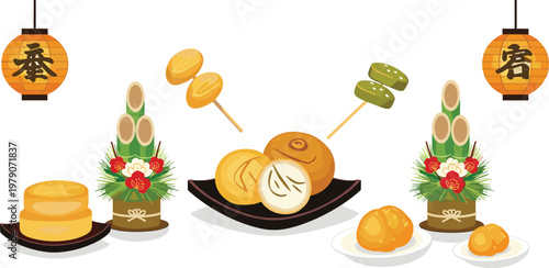 Traditional Japanese desserts and sweet treats for festive celebrations