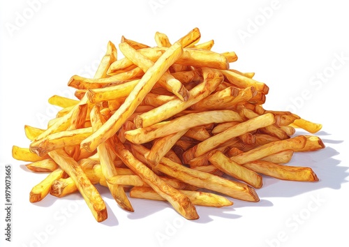 Golden, crisp french fries piled high, a delicious, savory snack
