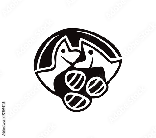 The Story of The Two Fish and The Three Loaves in The Bible, art vector design