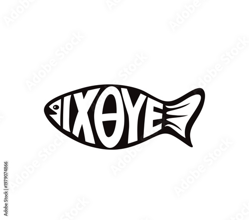 Jesus Fish Icon and Symbol, art vector design