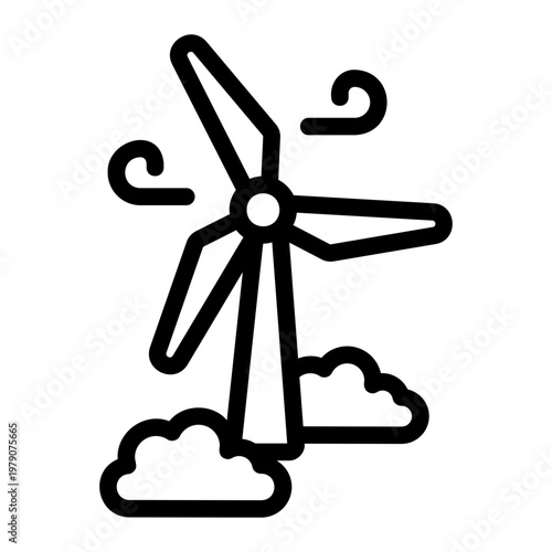 Wind turbine Line Icon