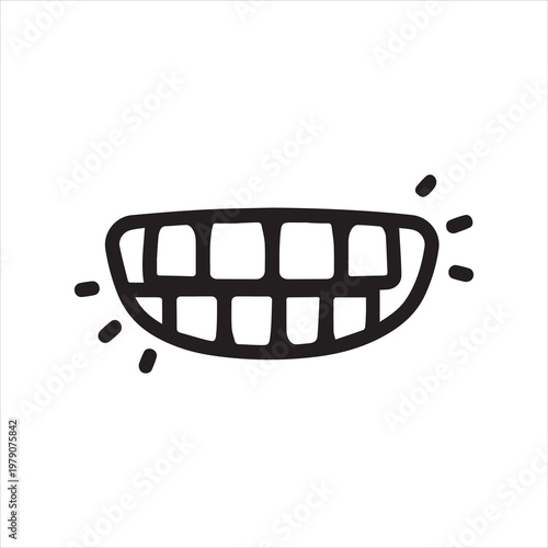 Teeth grinding, linear icon. Bruxism, stress, and jaw tension concept. Line with editable stroke.