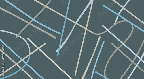 Abstract Lines and Curves on Dark Background.