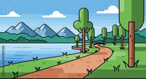 Cartoon illustration of a dirt pathway.