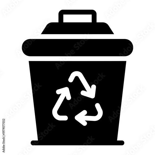 Recycling bin Solid icon