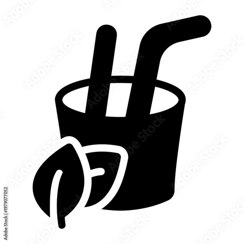 Reusable straw Solid icon