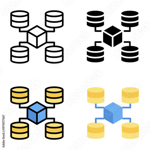 Big data icon collection of various styles for design branding, print and digital media