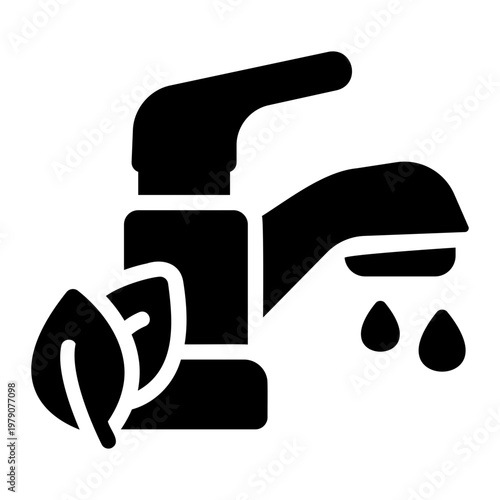 Water saving faucet Solid icon