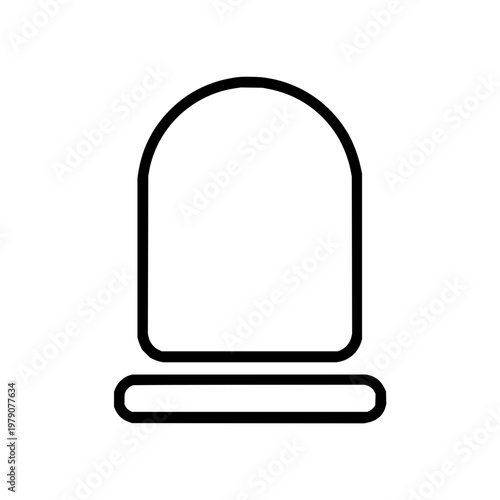 Black Thumbtack on White Background