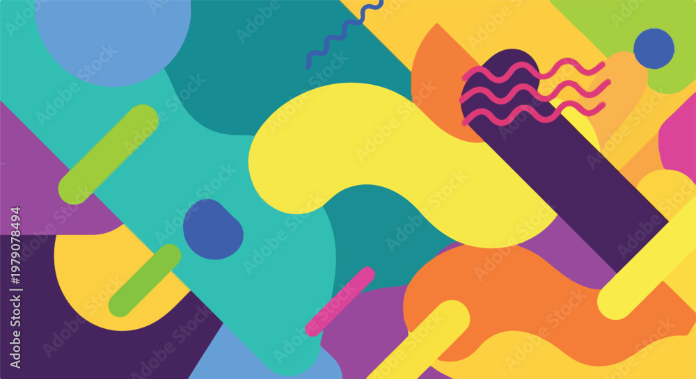 Fototapeta premium Colorful abstract shapes and lines 5.