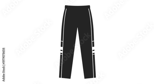 Black Trousers with White Stripes on Sides.