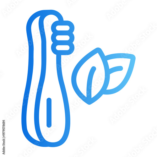 Bamboo toothbrush Line Gradient Icon