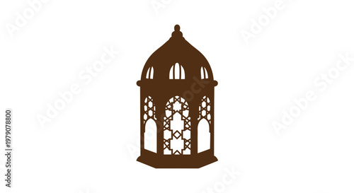 Ornate Metal Lantern with Intricate Cutouts.