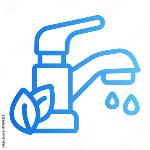 Water saving faucet Line Gradient Icon
