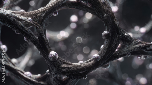 Dynamic Water Splash with Droplets and Bokeh Light Effects on Dark Background