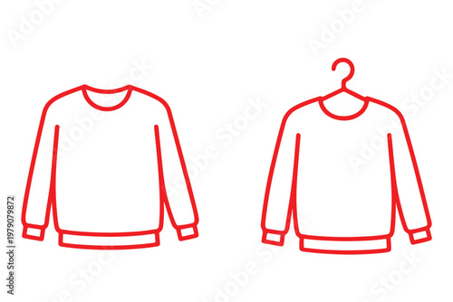 Clothing hanger icons, t-shirts, tank tops, crop tops, blouses, bras silhouettes, black and white vector set for fashion catalog, retail