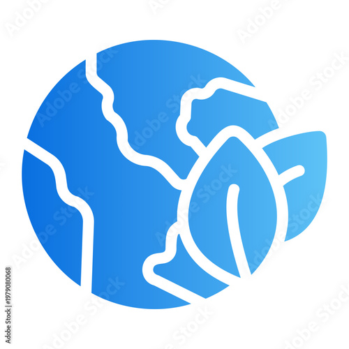 Earth leaf Line Gradient Icon