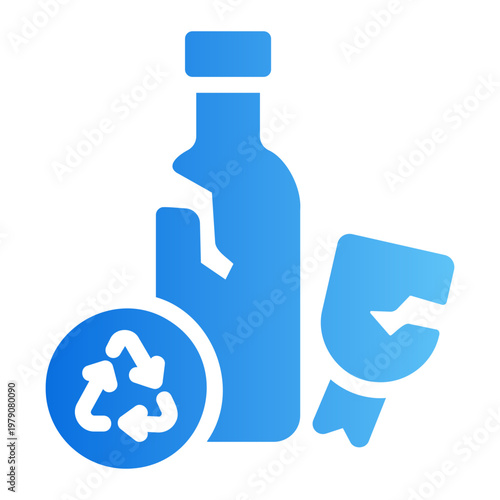 Glass recycle Line Gradient Icon